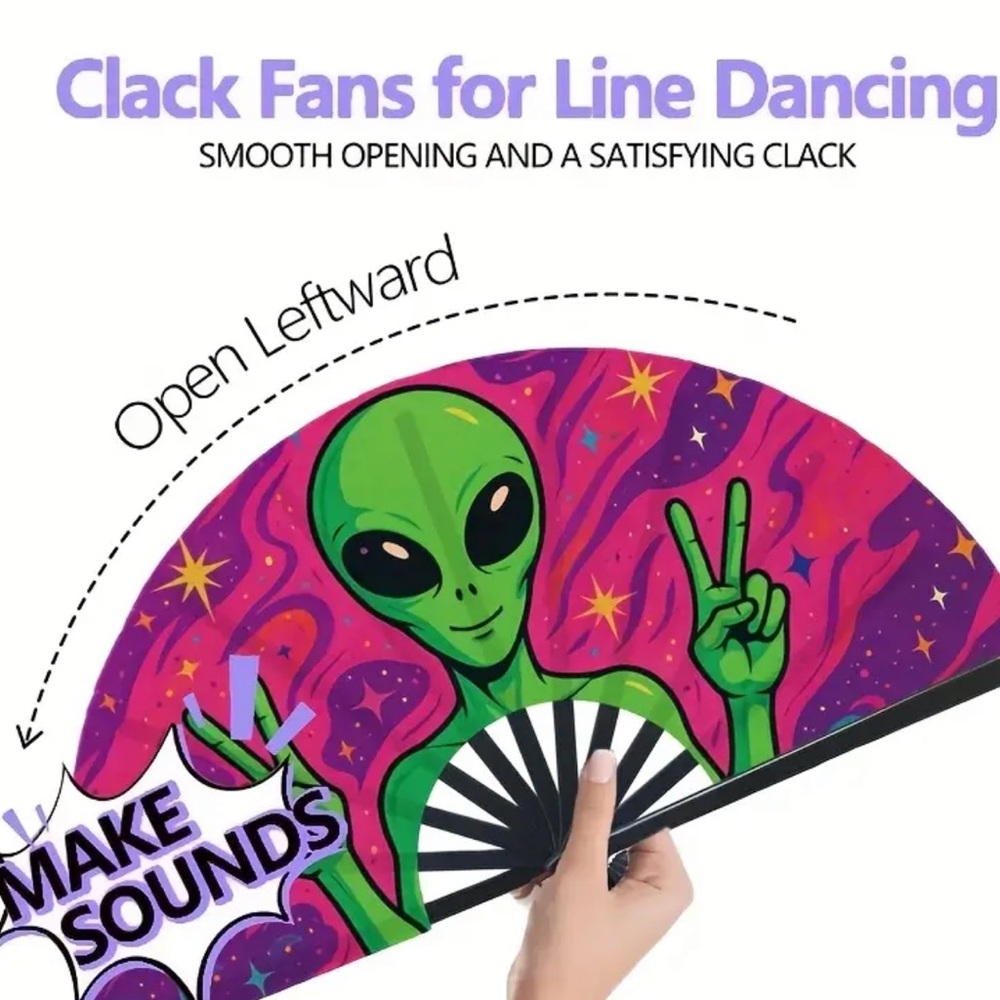 Colorful Alien Hand Fan - Picture 4 of 7